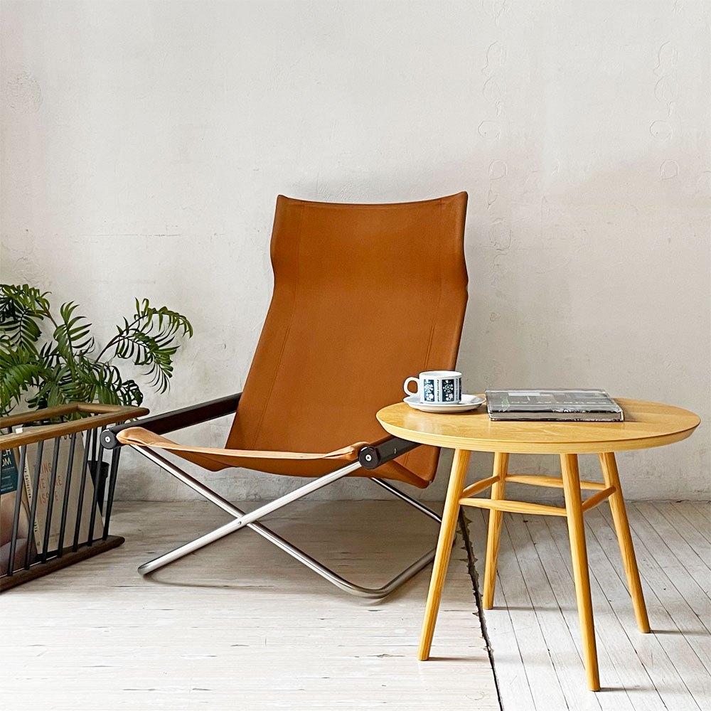 ニーチェア エックス Ny chair X フォールディングチェア レンガ×ブラウンアーム 折畳チェア 新居 猛 MoMA ★