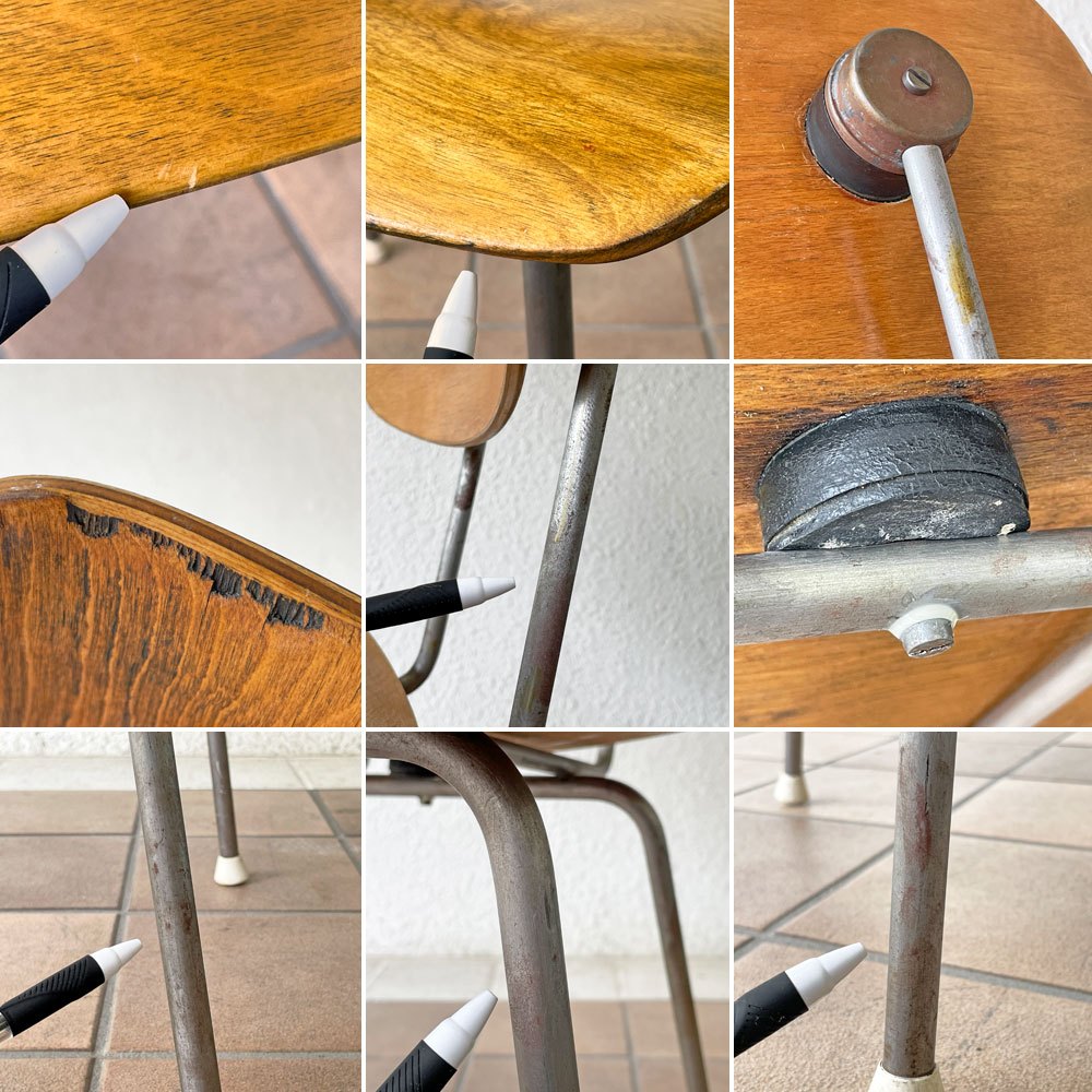 ギスペン Gispen model116 チェア ビンテージ プライウッドxスチール ヴィム・リートフェルト Wim Rietveld オランダ ◇