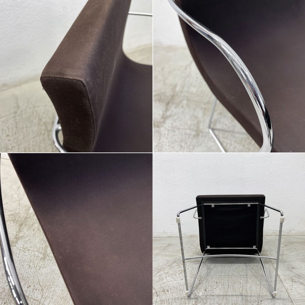 リーンロゼ ligne roset SALA アームチェア ダイニングチェア パスカル・ムルグ Pascal Mourgue ファブリック スチール ブラウン フランス 〓