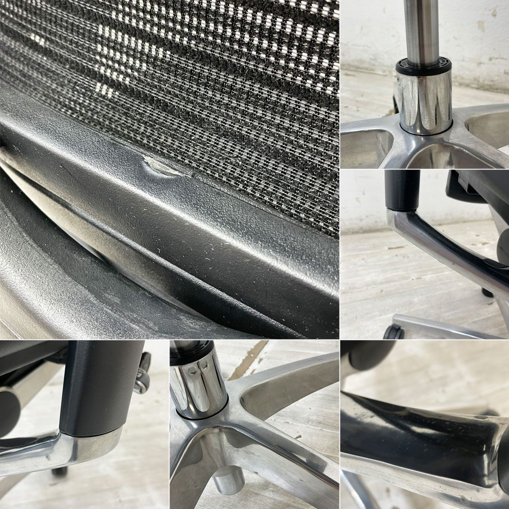 エルゴヒューマン フィット Ergohuman Fit デスクチェア ブラック アルミダイキャスト ヘッドレスト付き IOO-AB-3DHBM-F-KMD-31 オフィスチェア ●