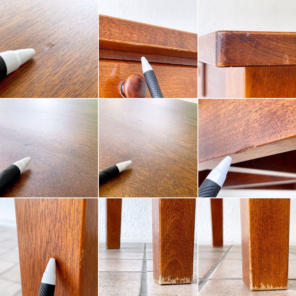 パシフィックファニチャーサービス P.F.S ミッションテーブル MISSION TABLE ダイニングテーブル カバ無垢材 W140cm オーダーサイズ ◇