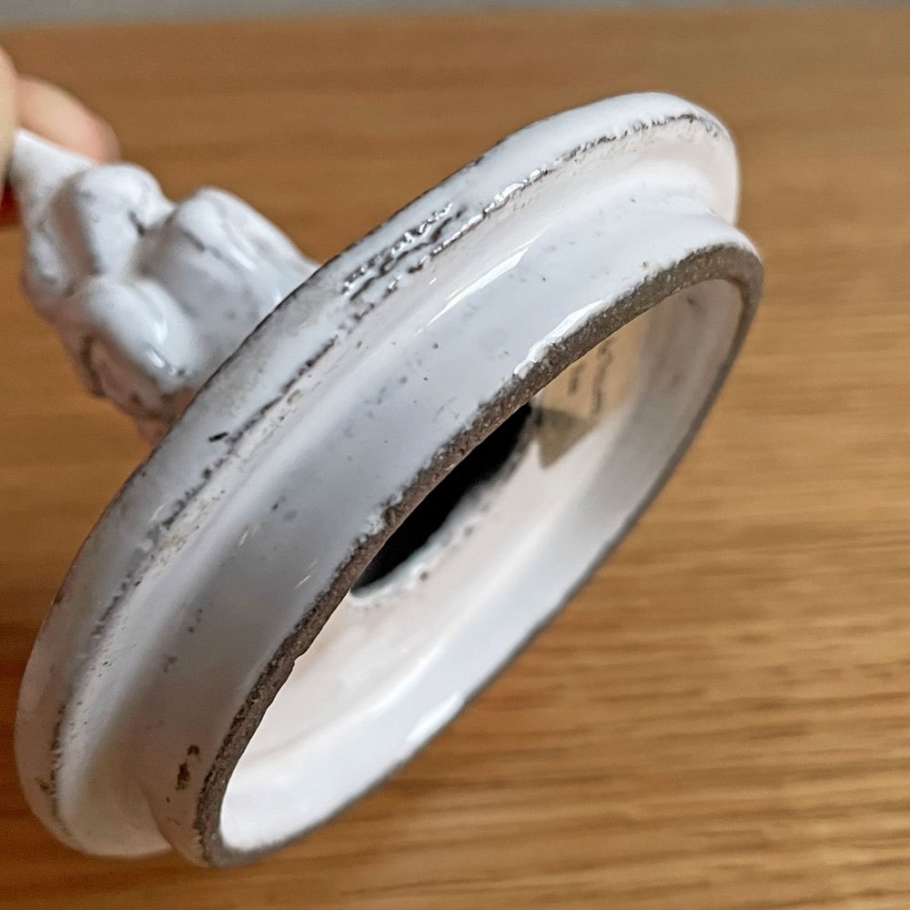 アスティエ・ド・ヴィラット Astier de Villatte グラン・シャレ Grand Chalet キャンドルカバー Bouquet shaped handle キャンドルリッド グラスキャンドル用 陶器 フランス ♪