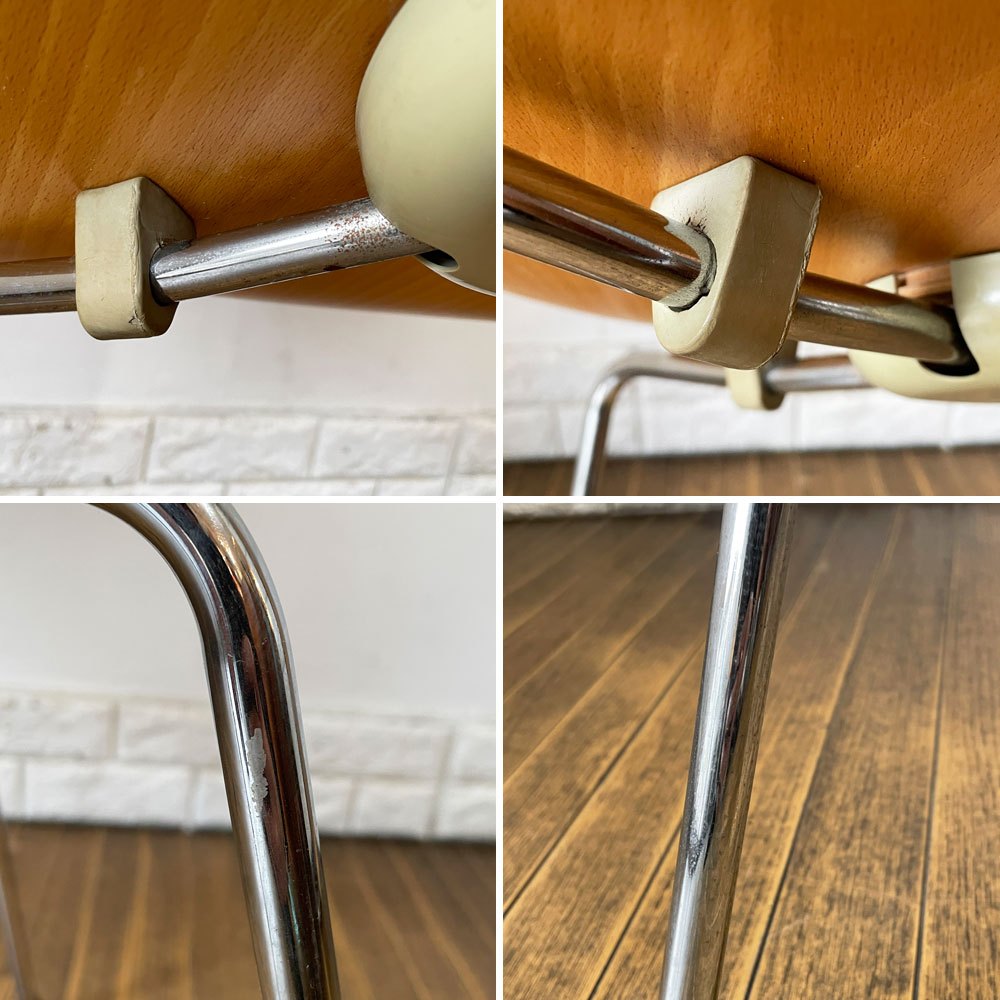 フリッツハンセン Fritz Hansen 3101 アリンコチェア アントチェア 4本脚 ナチュラルビーチ ラッカー仕上げ フェルトグライズ アルネ・ヤコブセン D ◎