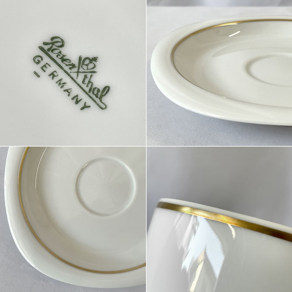 ローゼンタール Rosenthal スタジオライン Studio Line スオミ Suomi コーヒー カップ&ソーサー ゴールドライン ティモ・サルパネヴァ 金彩 白磁 ドイツ 未使用品 C ◇