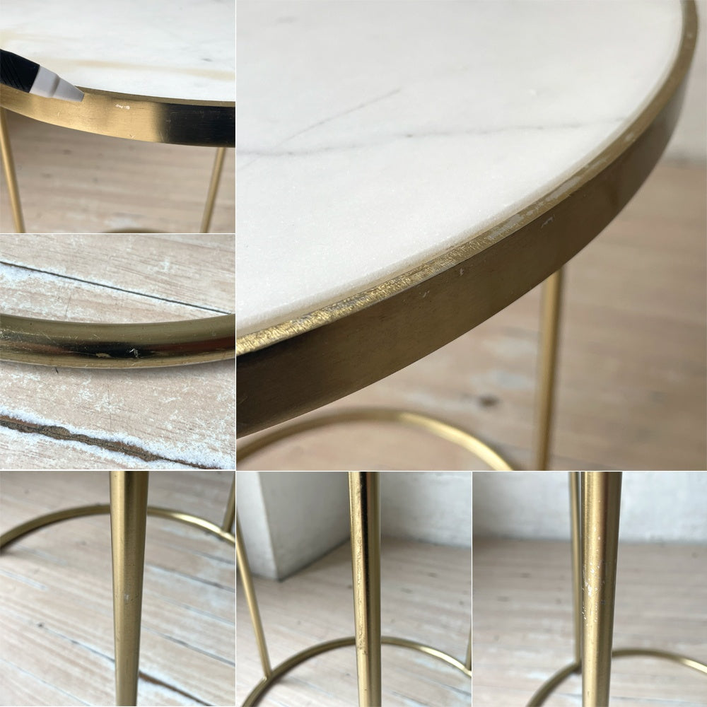 ザラホーム ZARA HOME ネストテーブル 2連 大理石 マーブル モダンデザイン ★