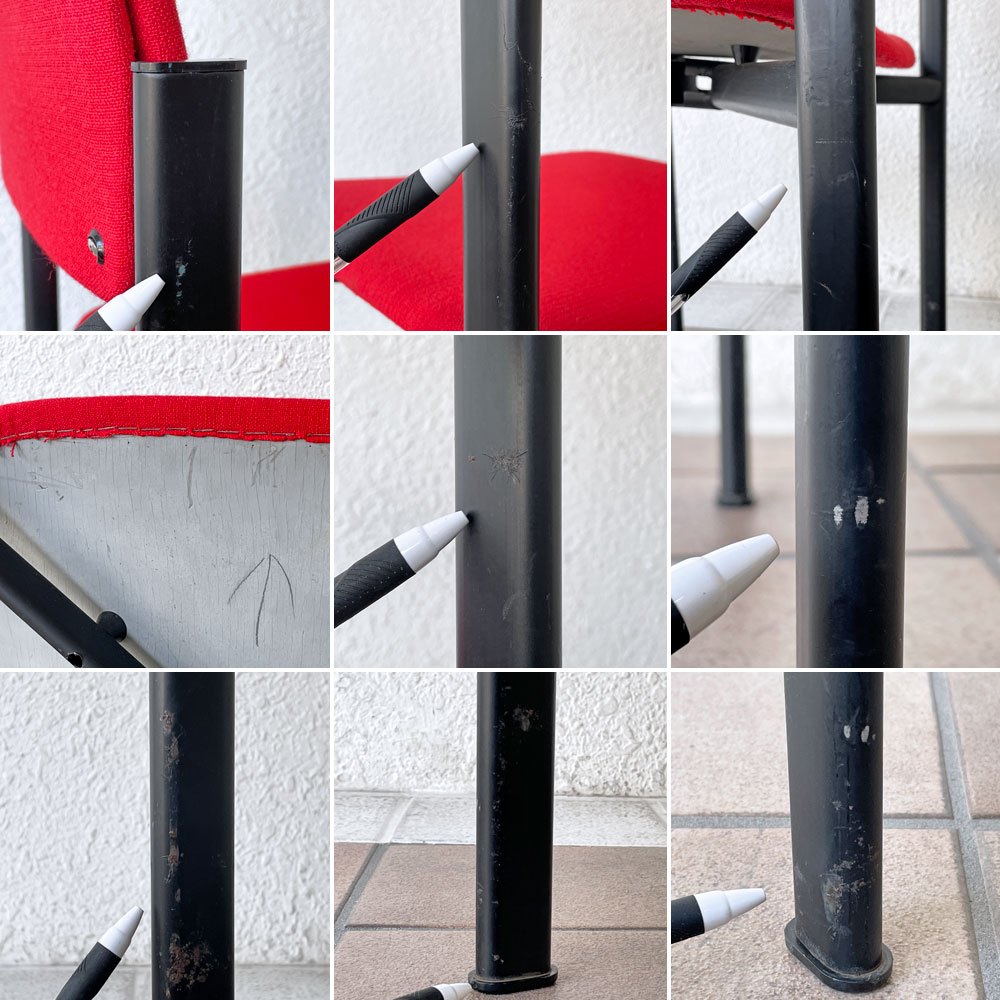 アスコ ASKO キキチェア KIKI CHAIR ダイニングチェア スチール ファブリック レッド イルマリ・タピオヴァーラ フィンランド 北欧家具 ビンテージ ◇