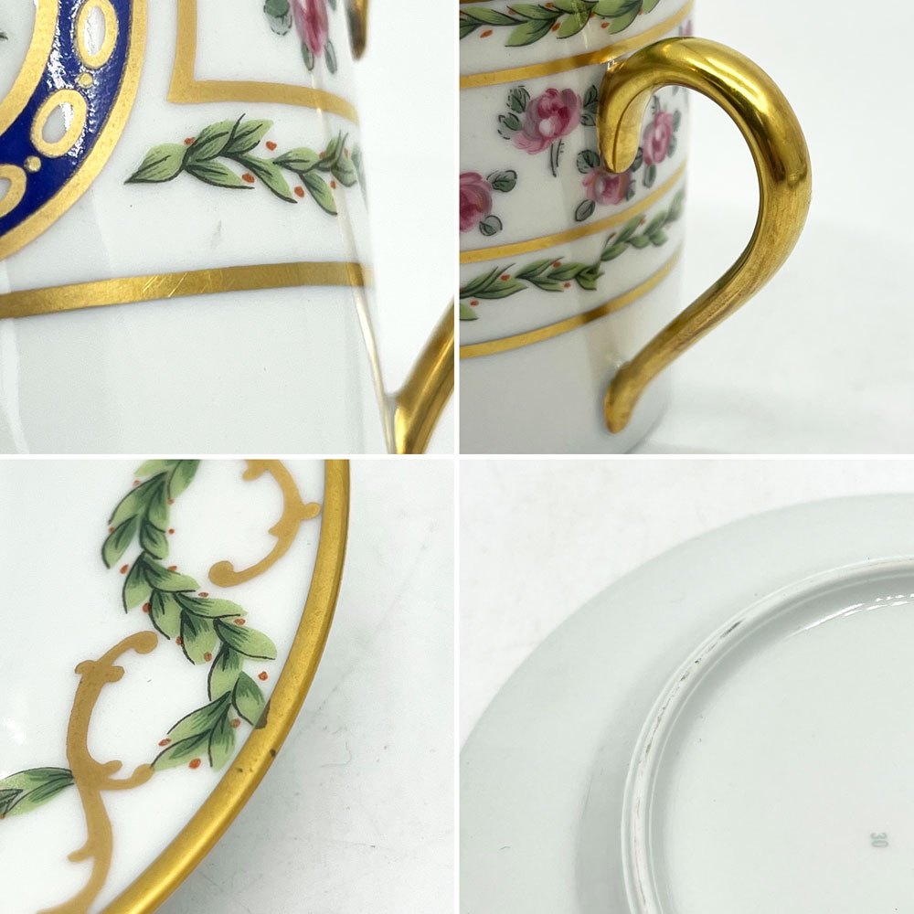 アビランド HAVILAND リモージュ ルーヴシエンヌ デミタスカップ & ソーサー ケーキプレート 3点セット トリオセット ●
