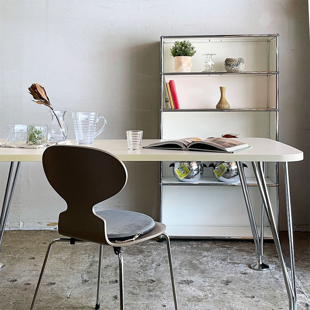 カルテル Kartell マックステーブル MAX TABLE ホワイト ミーティングテーブル 固定脚 フェルーチョ・ラヴィアーニ 定価¥242,700- ■