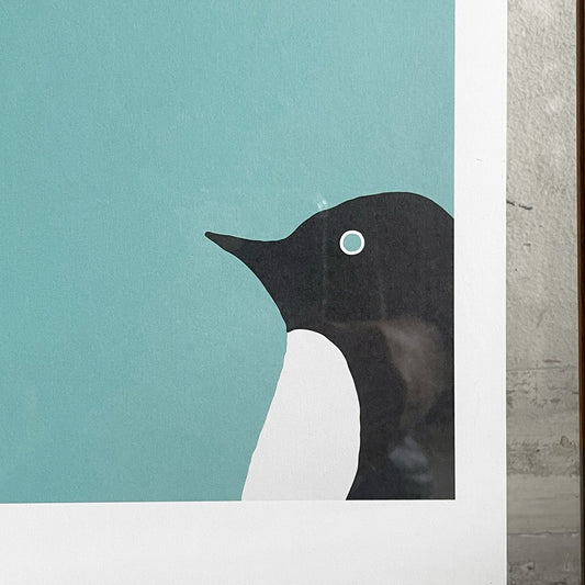 プロドッテ Prodotte ペンギン penguin Moebe フレームセット A3 アート ポスター Hiroshi Hoda 42/99 リミテッドプリント 額装品 ■
