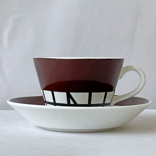 グスタフスベリ GUSTVSBERG Korsvirke コーヒー カップ&ソーサー Stig Lindberg ビンテージ スウェーデン 北欧食器 ◇