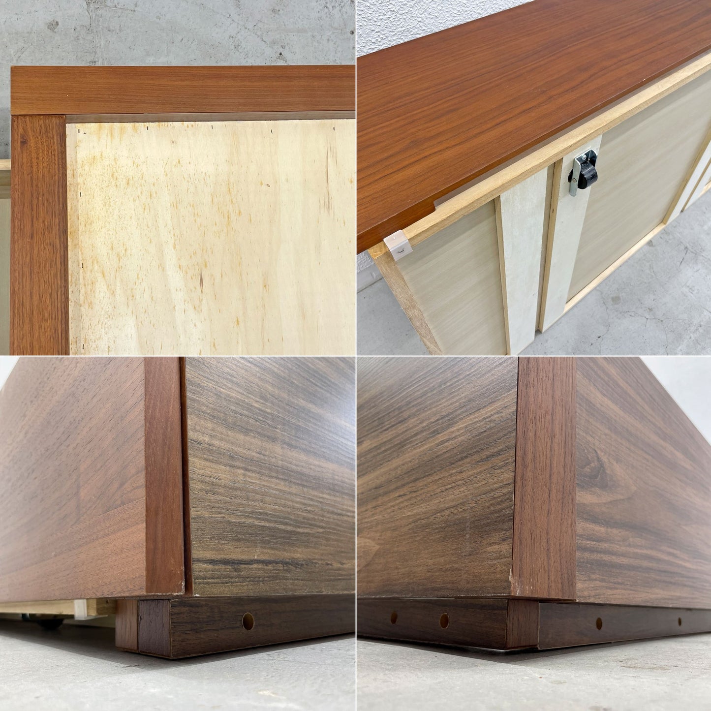 無印良品 MUJI ウォールナット材 収納ベッドフレーム ダブルサイズ W148cm フレームのみ 引出し収納&ベッド下収納可 抽斗2杯 廃盤 参考価格44,000円〓