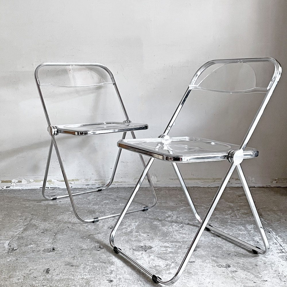 アノニマカステッリ ANONIMA CASTELLI プリアチェア PLIA チェア クリア クロームフレーム ジャンカルロ・ピレッティ Giancarlo Piretti イタリア B ■