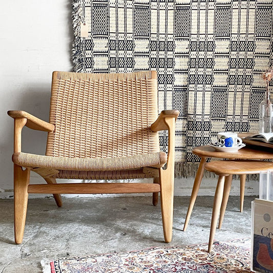 カールハンセン&サン Carl Hansen & Son CH25 ラウンジチェア オーク材 ペーパーコード ハンス・J・ウェグナー ビンテージ 北欧家具 ■