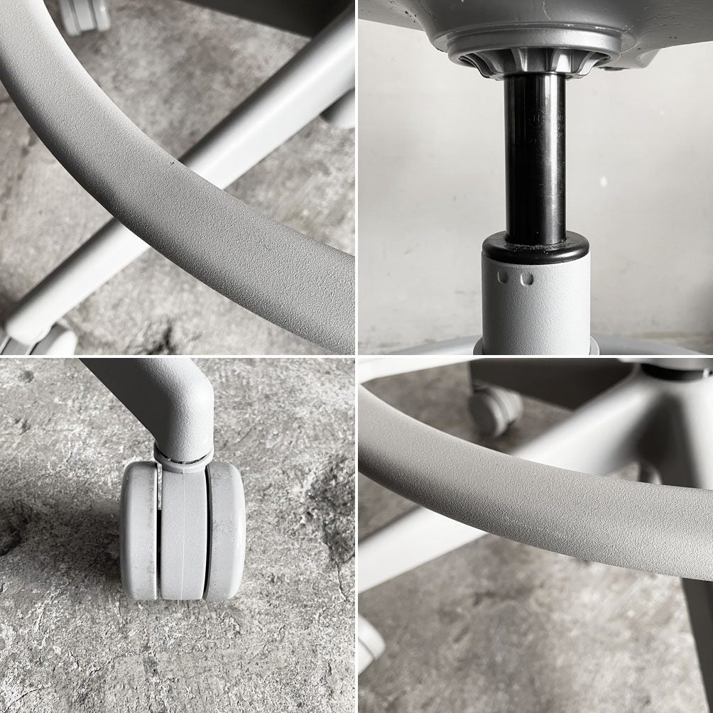 スチールケース Steelcase ノード ファイブスター スツール Node FIVE-STAR STOOL ハイチェア オフィスチェア キャスター 製図チェア ホワイト ■