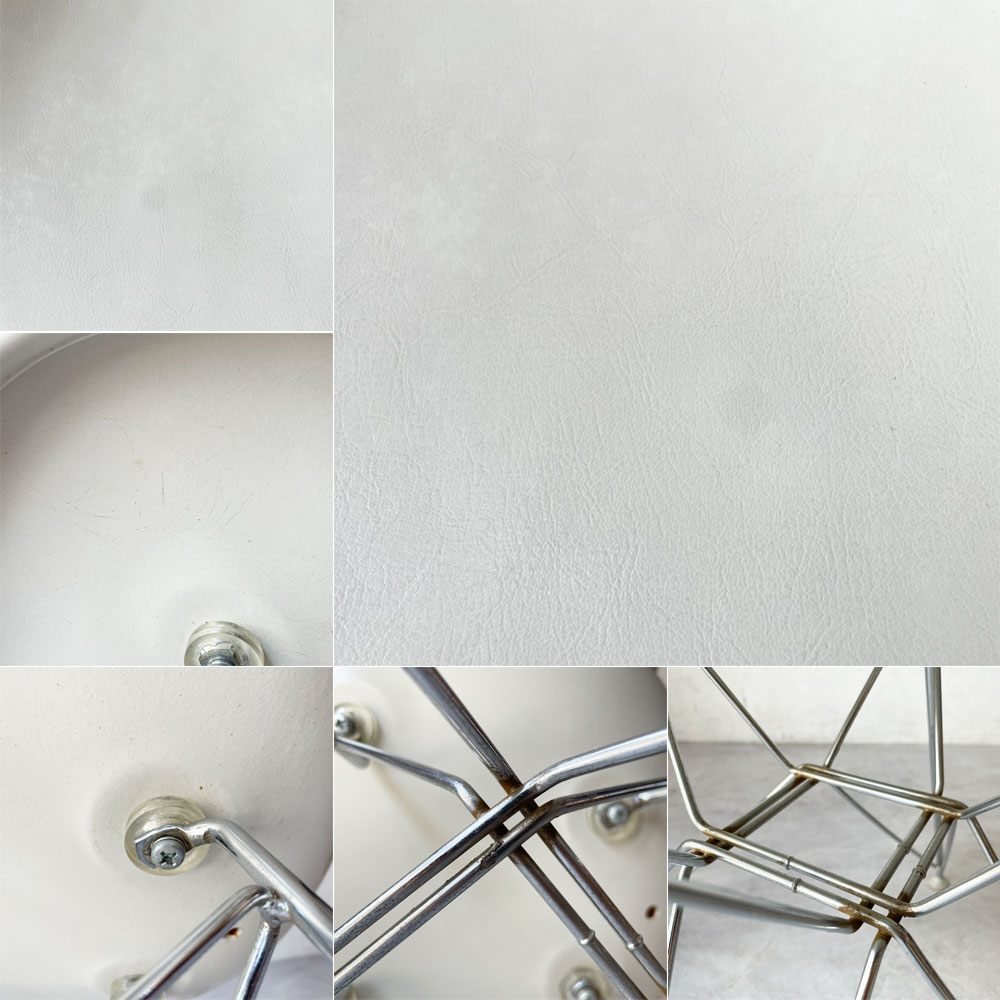 ハーマンミラー Herman Miller サイドシェルチェア サード 3rd FRP PVCレザー パーチメント ロータイプ エッフェルベース イームズ ビンテージ vintage ★