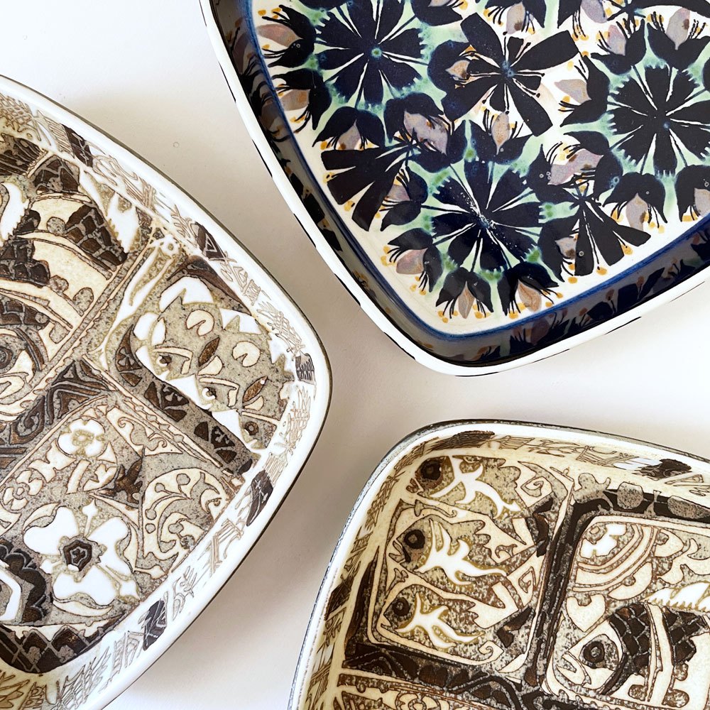 ロイヤルコペンハーゲン Royal Copenhagen テネラ Tenera スクエアプレート 17cm マリアンヌ・ジョンソン 北欧ビンテージ ◎