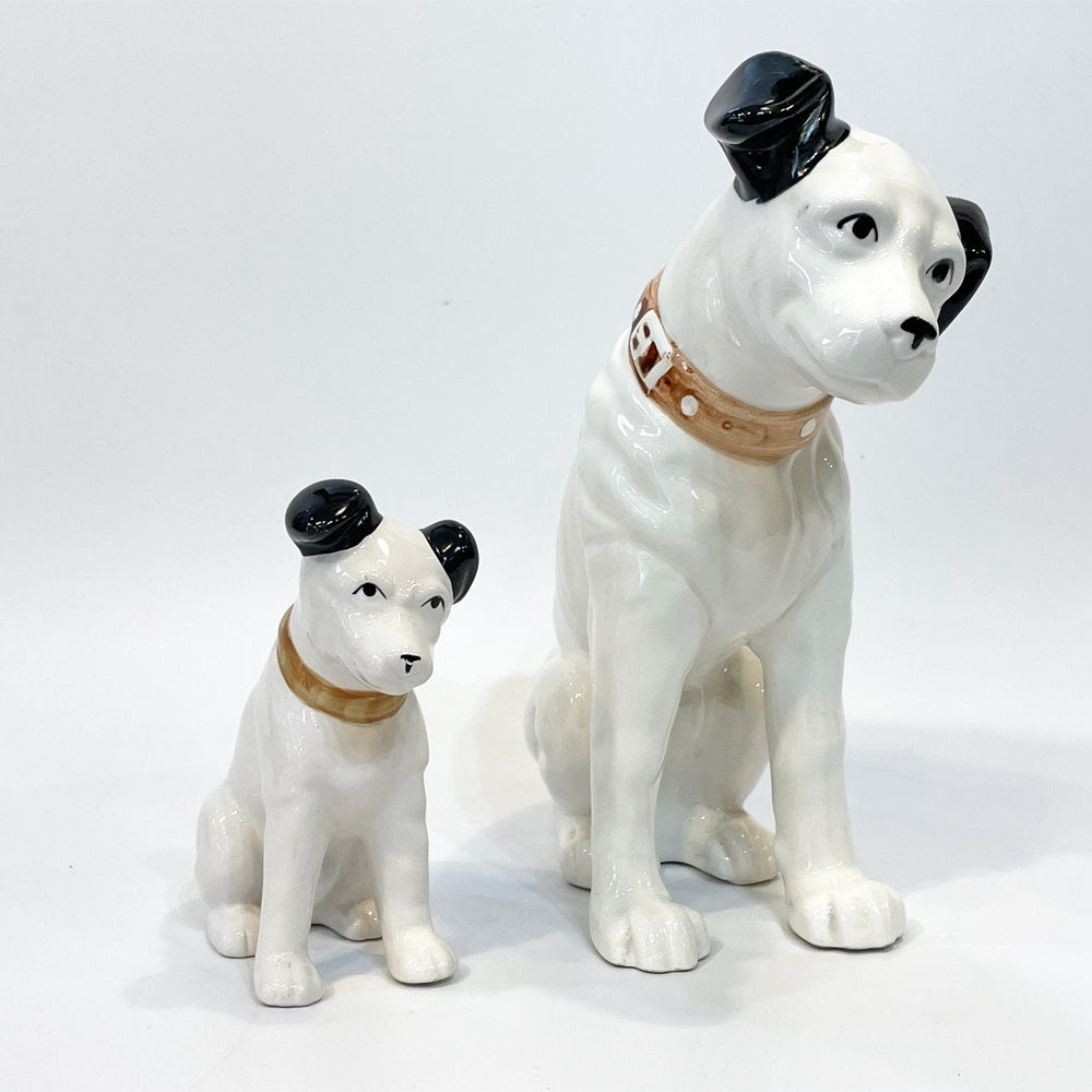 ビクター犬 Victor ニッパー君 Nipper 犬 陶器製 高さ13cm オブジェ 置物 インテリア 昭和レトロ ★