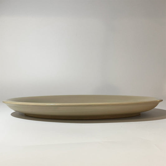 山本美文 白漆皿 オーバル プレート ハツリ 現代作家 ★