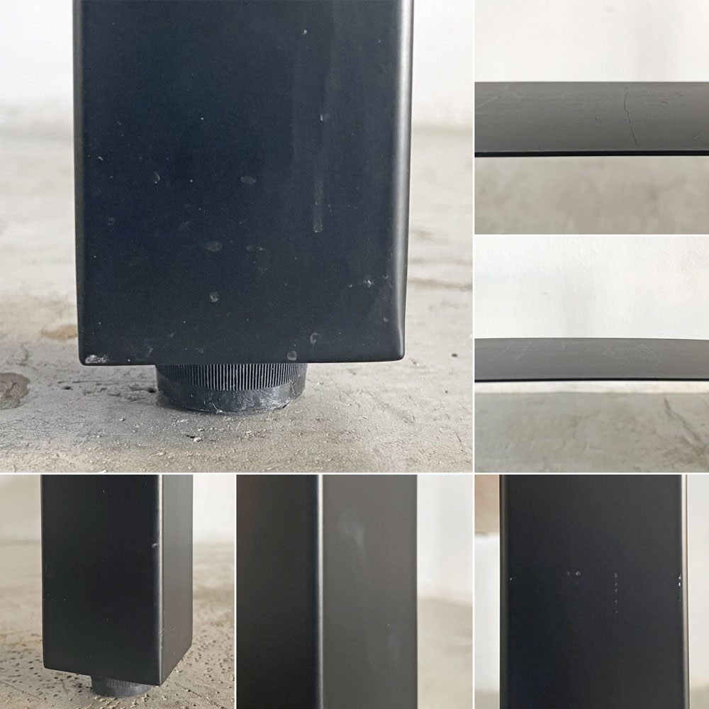 かなでもの KANADEMONO ザ・テーブル THE TABLE Black Steel デスク W180×D100cm ラバーウッド ナチュラル 配線トレー付 定価¥124,000- 〓