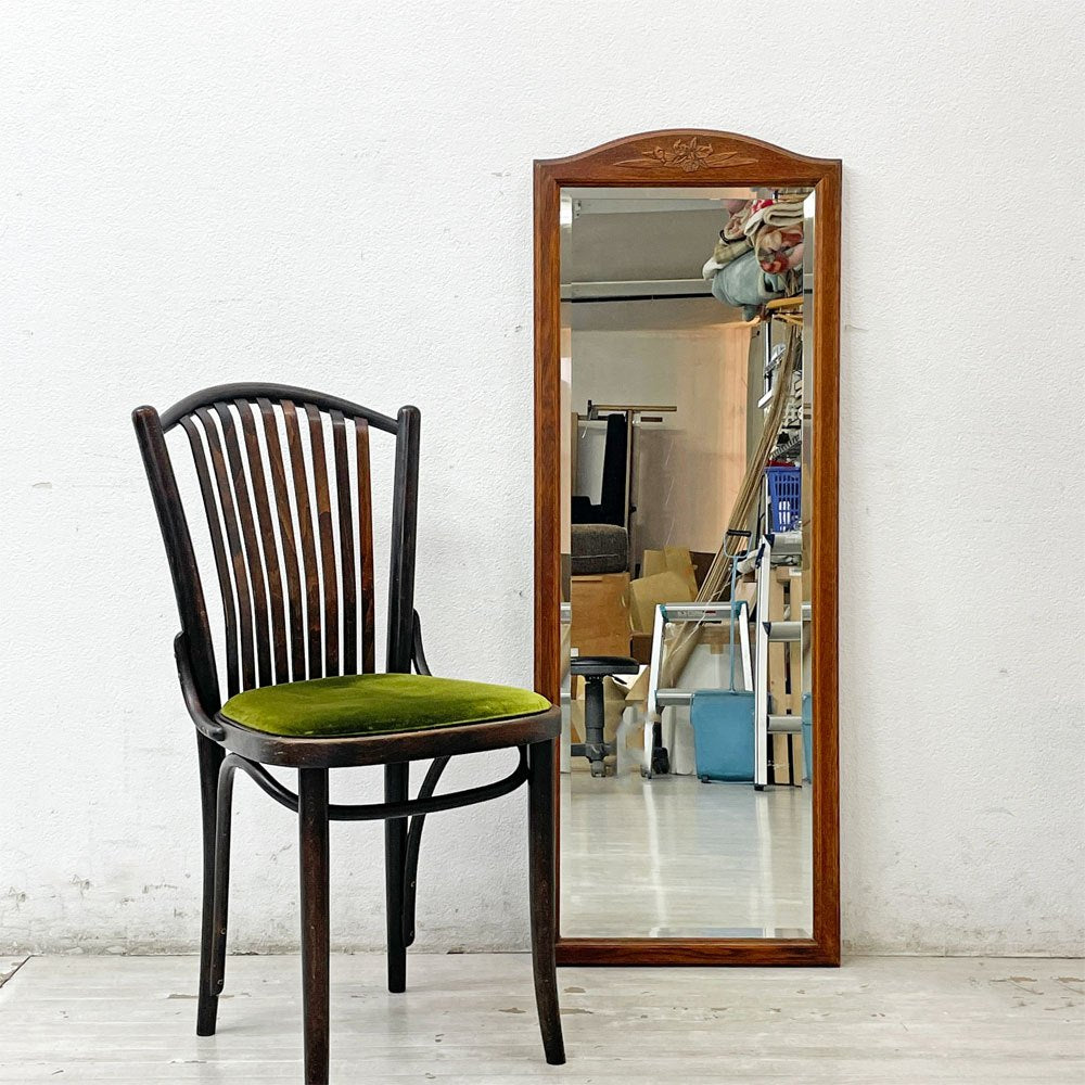 ビンテージ Vintage ミラー 全身鏡 姿見 オーク材 クラシカルデザイン H123cm ●