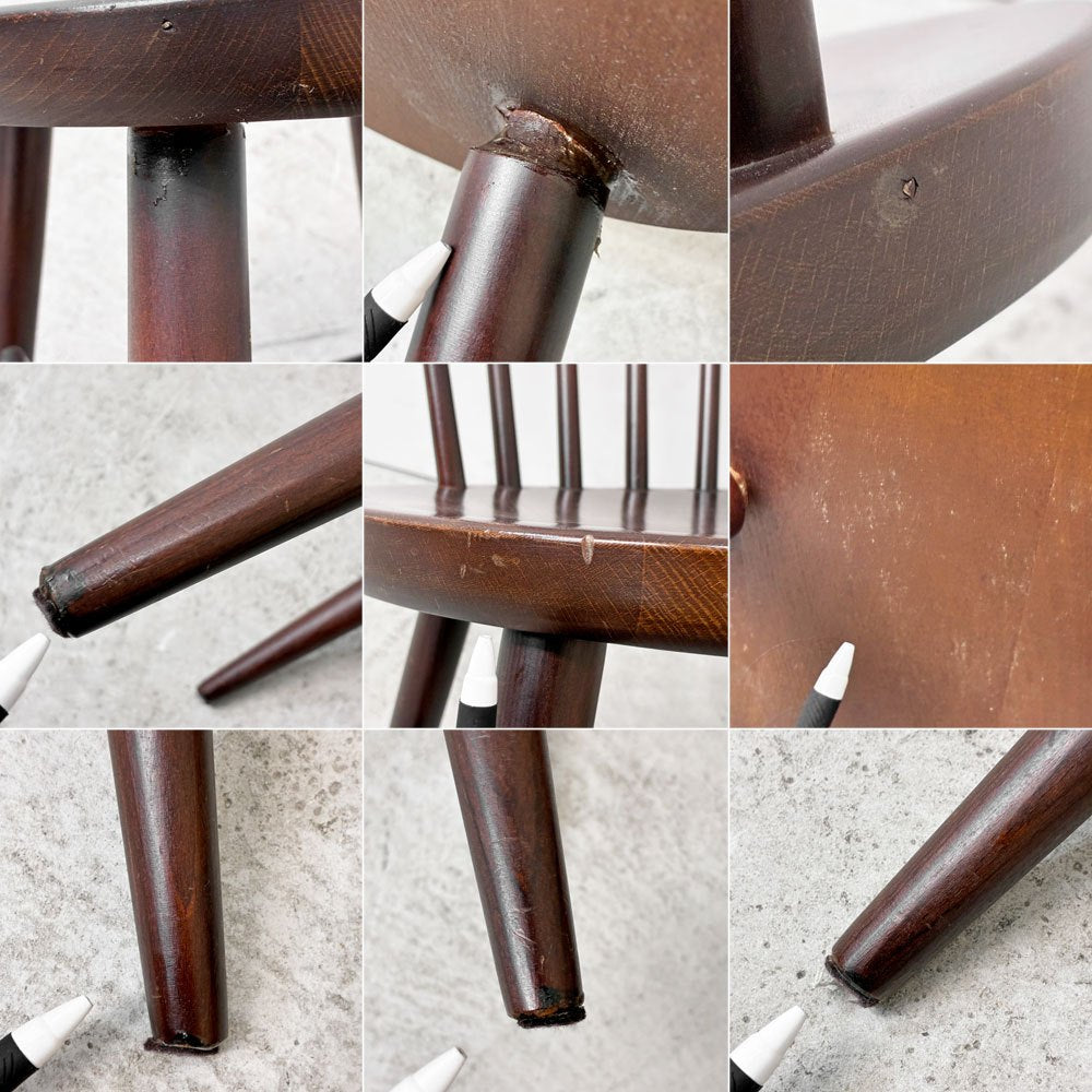 秋田木工 Akimoku ハンナチェア Hanna Chair スピンドルチェア ダイニングチェア ブラウン系 和モダン ジャパンビンテージ ●