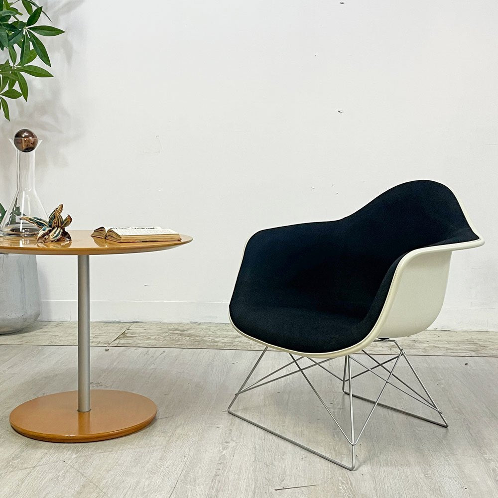 ハーマンミラー Herman Miller アームシェルチェア 現行FRP製 アプホルスター ファブリック ブラック キャッツクレイドル ラウンジベース ミッドセンチュリー C&R イームズ ●
