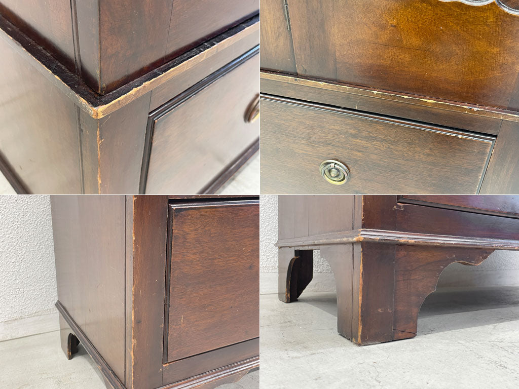 UK ビンテージ ワードローブ クローゼット 洋タンス ミラー&1ドロワー 鍵付 英国 イギリス Antique ロイズアンティークス購入品 家具 〓