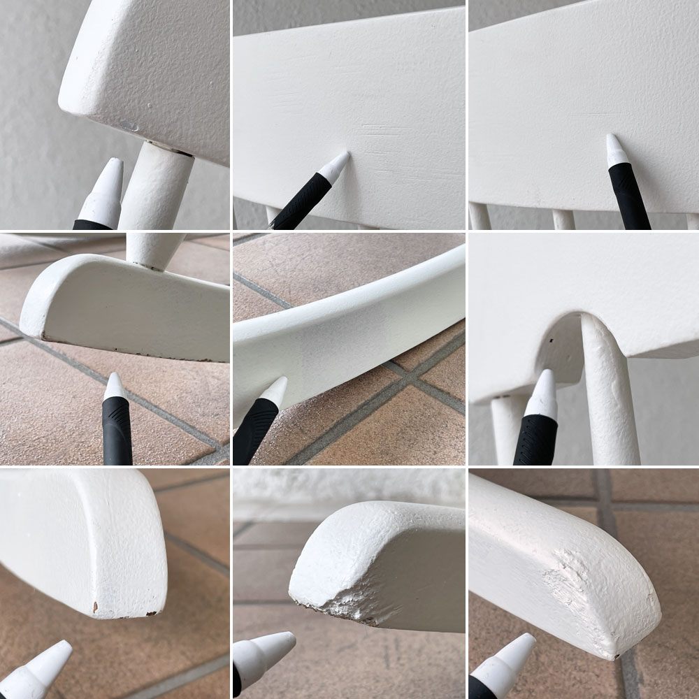 クラシカルデザイン Classical Design ロッキングチェア 揺り椅子 ホワイトペイント スポークバック ◇
