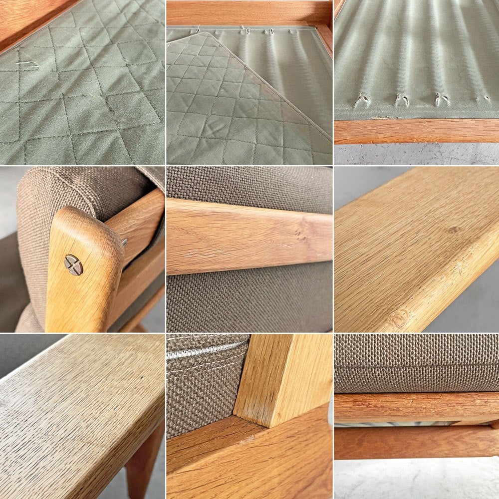 ゲタマ GETAMA GE290A イージーチェア ハイバック 1Pソファ オーク材フレーム オリジナルファブリック ブラウン系 ハンス・J・ウェグナー デンマーク 北欧ビンテージ 〓