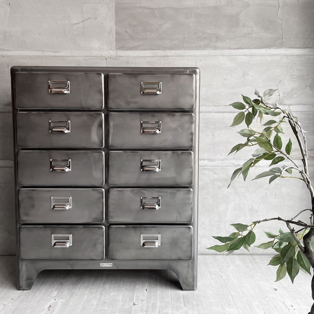 ダルトン DULTON 2カラム バイ 5ドロワーズ 2 COLUMNS BY 5 DRAWERS RAW スチール キャビネット チェスト インダストリアル 定価¥107,800- ♪