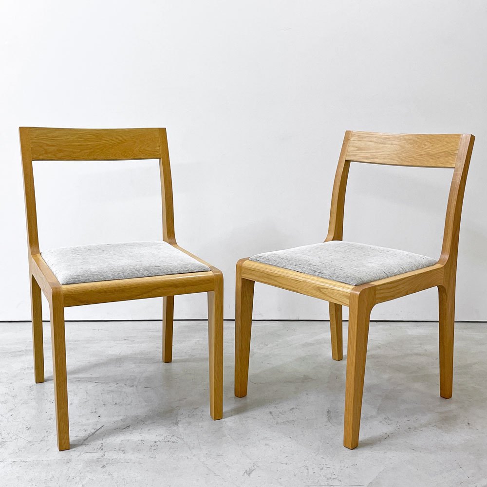 メーカーズ MAKER'S ダニッシュ Danish ダイニングチェア オーク材 モントレー ファブリック シルバーグレー 北欧スタイル B ●