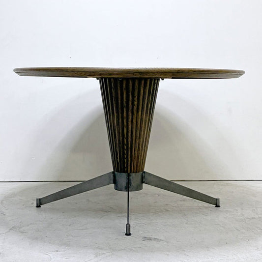 クラッシュゲート CRASH GATE ノットアンティークス Knot antiques リボーン REBORN ダイニングテーブル ラウンド オーク材 スチール Φ120cm インダストリアルテイスト ●