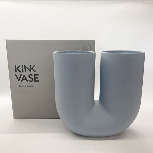 ムート Muuto キンクベース KINK VASE フラワーベース 花瓶 ライトブルー 北欧 デンマーク アーネストスタジオ 箱付き 美品 ★
