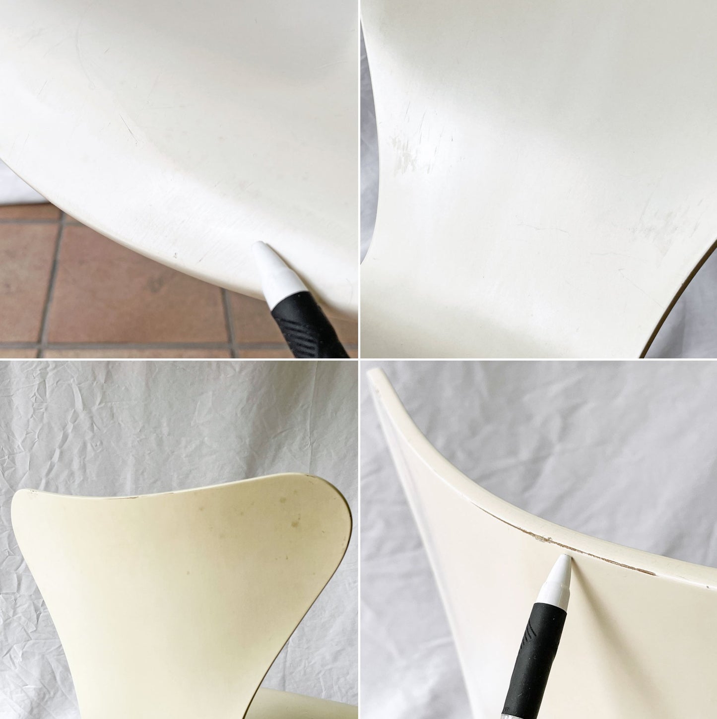 フリッツハンセン Fritz Hansen 3107 セブンチェア ラッカー ホワイト スタッキング アルネ・ヤコブセン デンマーク 北欧家具 A ◇
