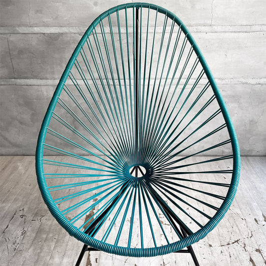 メトロクス METROCS アカプルコチェア Acapulco Chair ペトロブルー アウトドアチェア PVCコード ブラックスチール ハンドメイド メキシコ 定価¥70,400- ♪