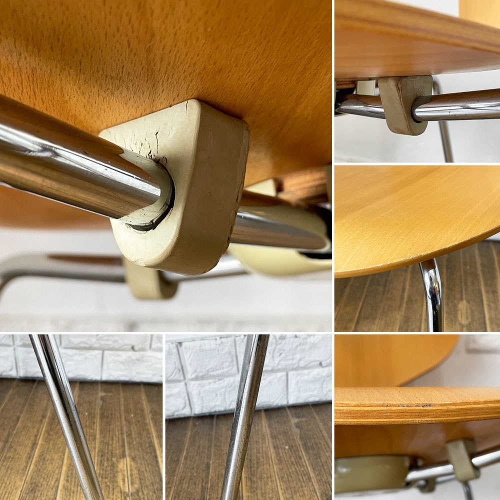 フリッツハンセン Fritz Hansen 3101 アリンコチェア アントチェア 4本脚 ナチュラルビーチ ラッカー仕上げ フェルトグライズ アルネ・ヤコブセン B ◎