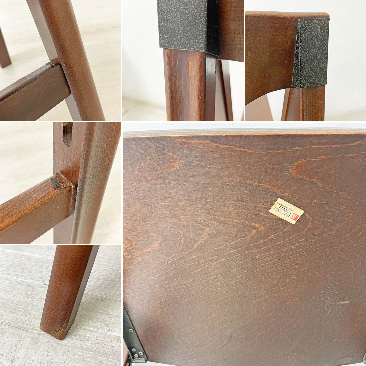 HYLLING MOBLER フォールディングチェア ダイニングチェア ブナ材 プライウッド ブラウン 北欧 デンマーク ビンテージ B ●