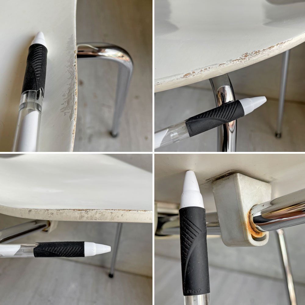 フリッツハンセン Fritz Hansen セブンチェア ホワイト アルネヤコブセン 北欧 プライウッド ダイニングチェア C ♪