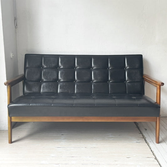 カリモク60 karimoku60 ロクマル Kチェア 2シーター ソファ スタンダードブラック ミッドセンチュリー 国産家具 ★