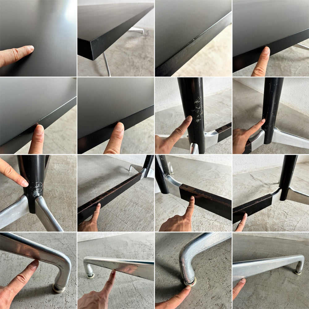 ハーマンミラー Herman Miller イームズ Eames セグメンテッドベース レクタンギュラー テーブル W230×D110×H71cm ブラック ビンテージ ダイニングテーブル デスク ミーティングテーブル オフィス 会議用 参考価格65万円~ 〓