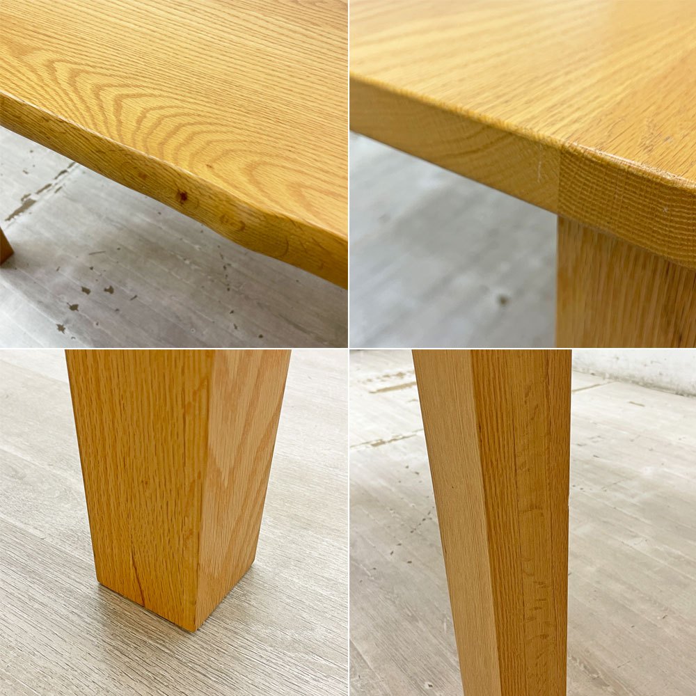ナガノインテリア NAGANO INTERIOR リアルオーダーテーブル REAL Order table DT610 ダイニングテーブル オーク無垢材 耳付き テーパードレッグ ●