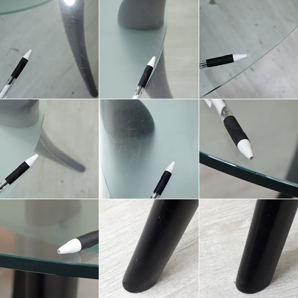カッテラン イタリア cattelan italia ブレイド Blade ダイニングテーブル ガラス ラウンド Φ119cm イタリアモダンデザイン ●
