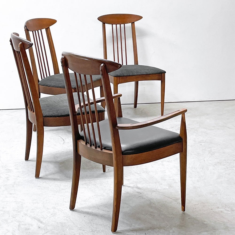 ブロイヒル Broyhill スカルプトラ Sculptra ダイニングチェア アームチェア ウォールナット USビンテージ vintage ミッドセンチュリー ●