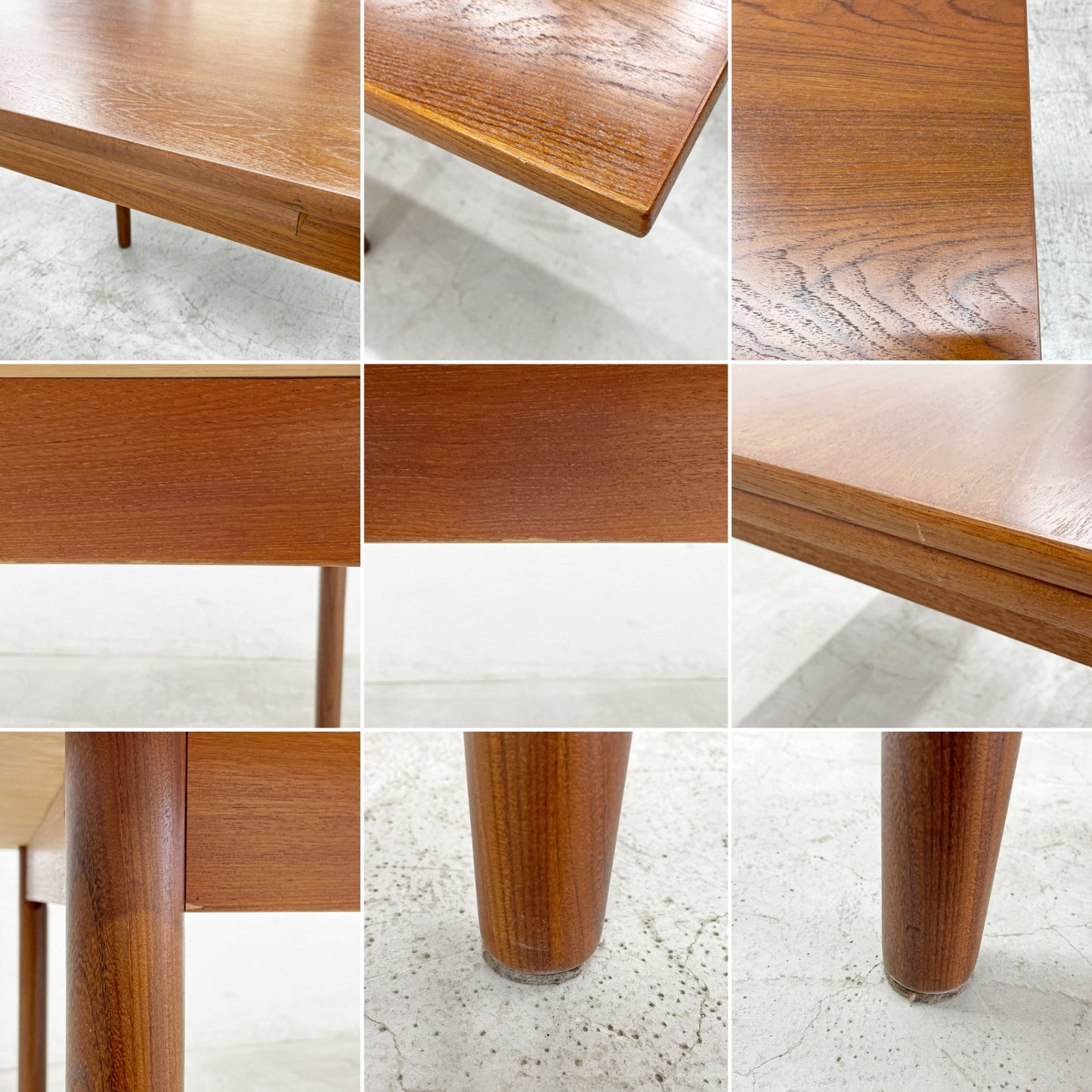 デンマークビンテージ Danish Vintage エクステンションダイニングテーブル チーク材 伸長式 ドローリーフ型 北欧家具 〓