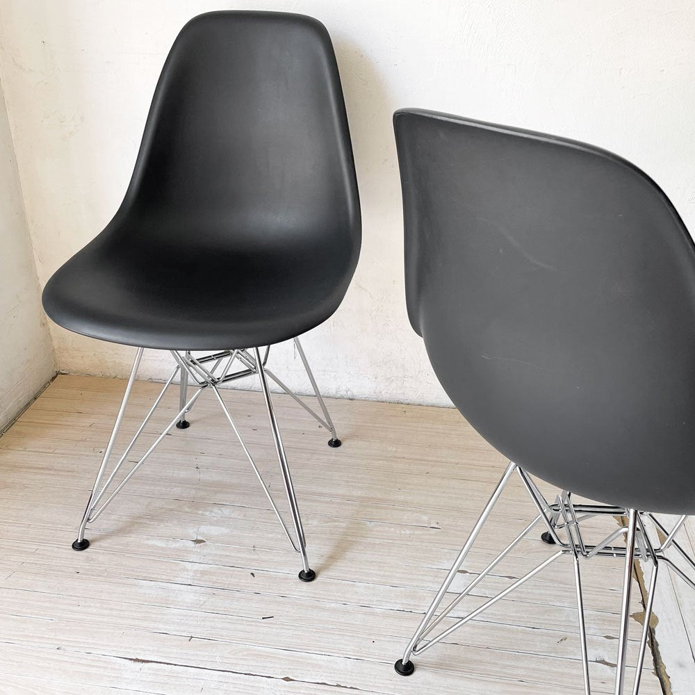 ハーマンミラー Herman Miller サイドシェルチェア ポリプロピレン製 ブラック エッフェルベース C&R イームズ ミッドセンチュリー B ★