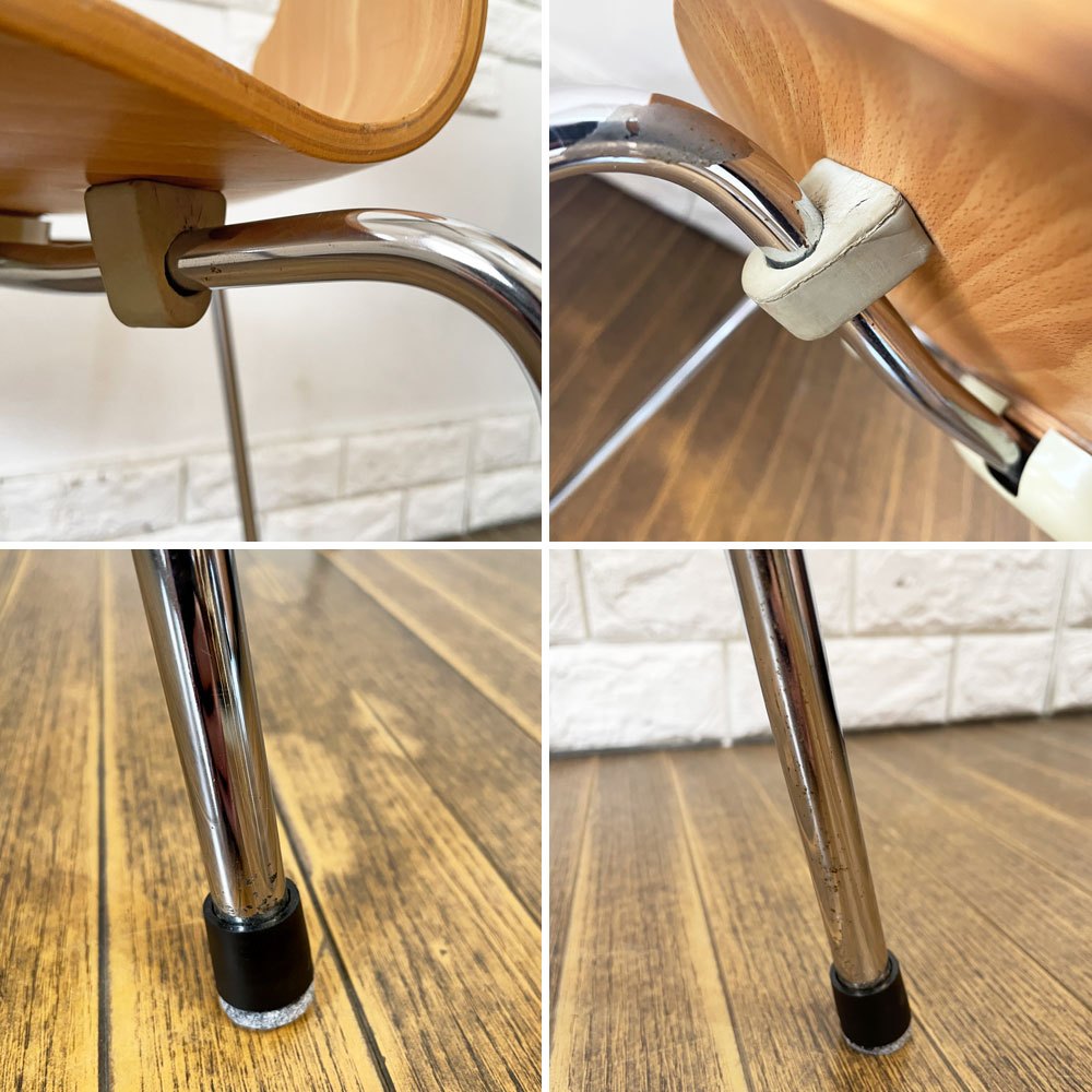 フリッツハンセン Fritz Hansen 3101 アリンコチェア アントチェア 4本脚 ナチュラルビーチ ラッカー仕上げ フェルトグライズ アルネ・ヤコブセン A ◎