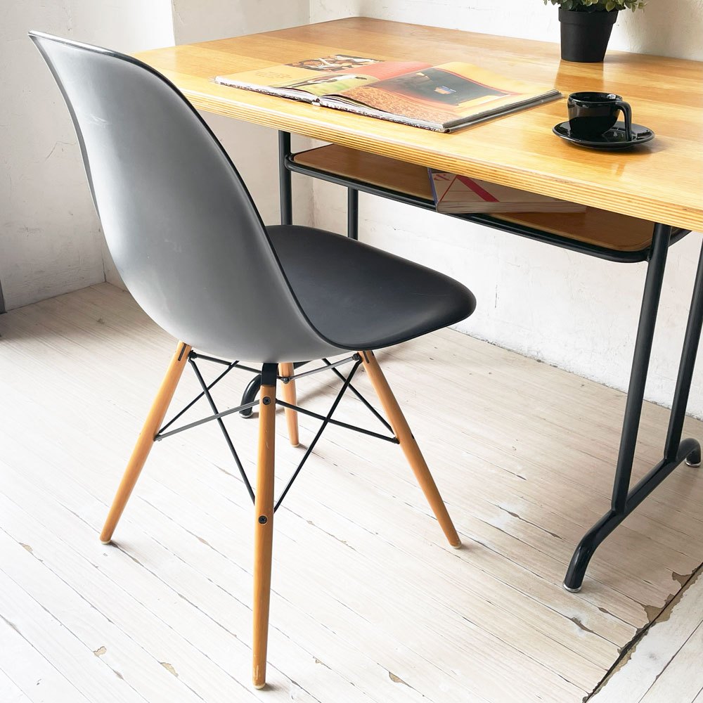ヴィトラ Vitra サイドシェルチェア ブラック ドゥエルレッグ ポリプロピレン C&R イームズ ミッドセンチュリーモダン ★