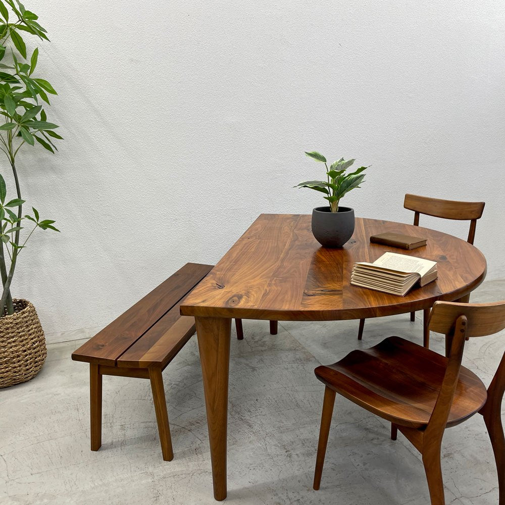 飛騨産業 HIDA キツツキ 森のことば Walnut ベンチ 節入りウォールナット無垢材 W119cm 佐々木敏光 定価115,500円 〓