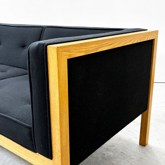 ハーマンミラー Herman Miller ネルソンキューブソファ ラウンジシーティング 3pソファ ホワイトオーク ファブリック ブラック ●