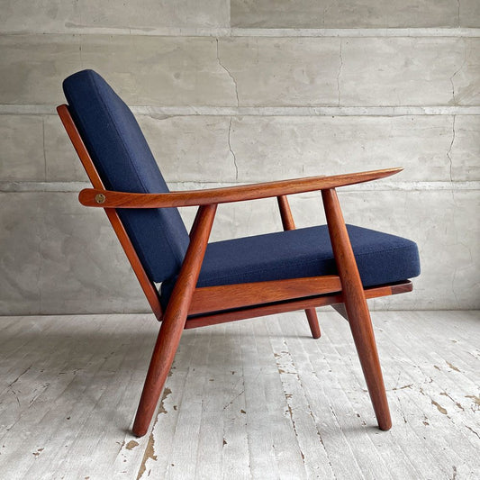 ゲタマ GETAMA GE270 1Pソファ イージーチェア ラウンジチェア チーク無垢材 ハンス・J・ウェグナー デンマークビンテージ 北欧家具 希少 ♪